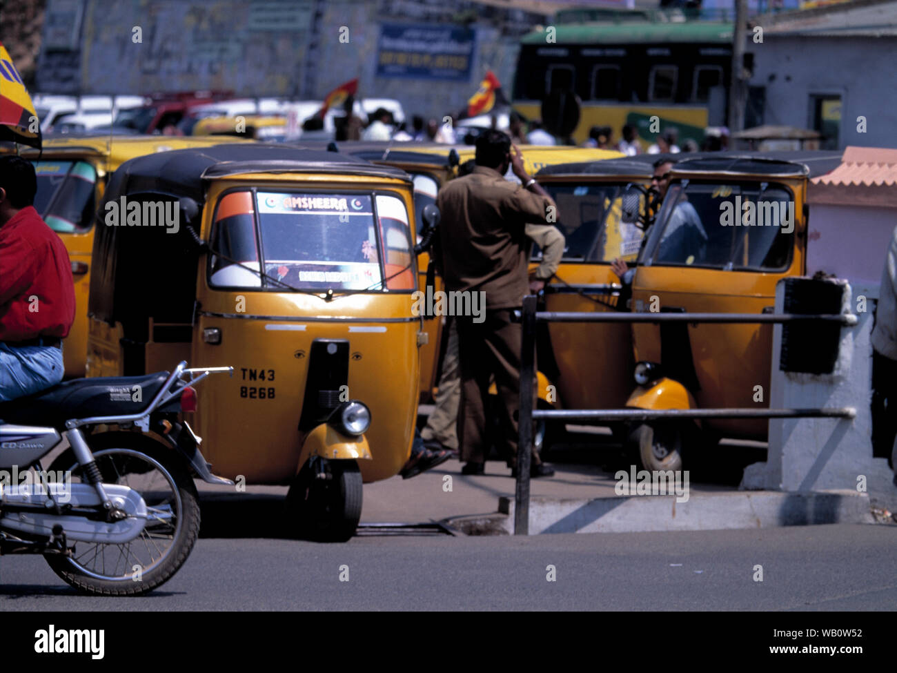 asia, asian, india, collection of motorised rickshaws Stock Photo