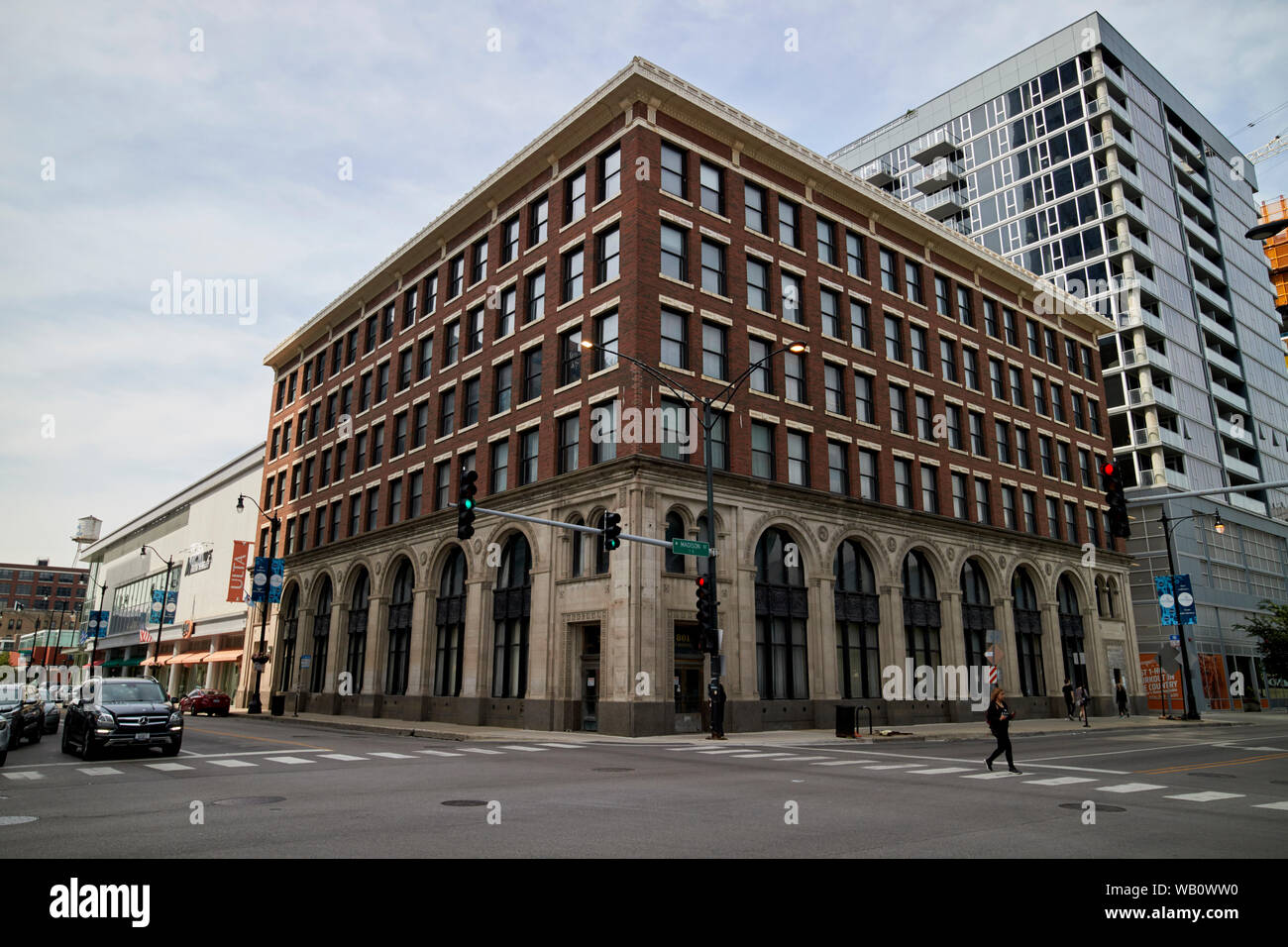 801 west madison street former mid-city trust and savings bank building chicago illinois united states of america Stock Photo