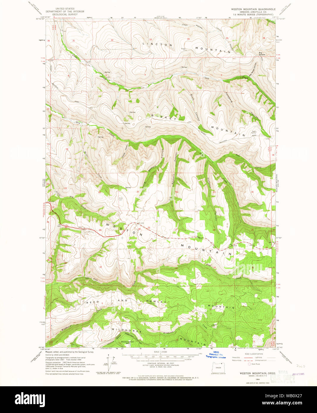 Weston oregon map hires stock photography and images Alamy