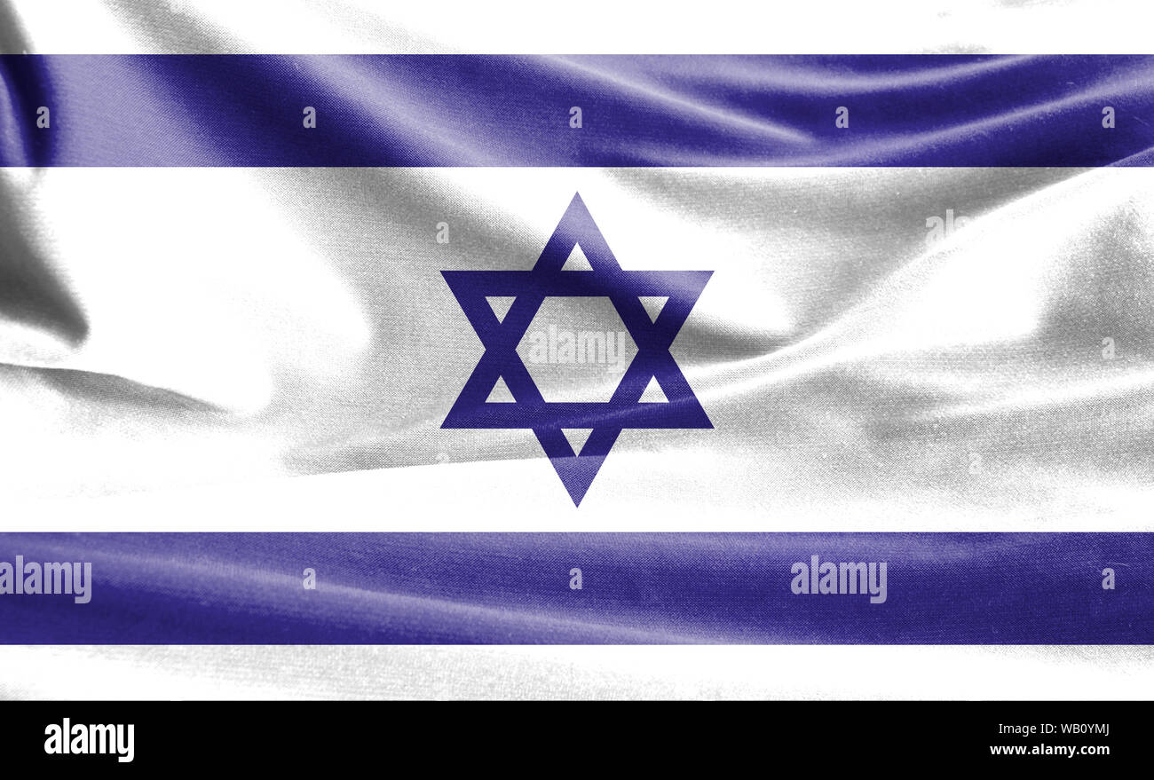 Realistic flag of Israel on the wavy surface of fabric Stock Photo - Alamy