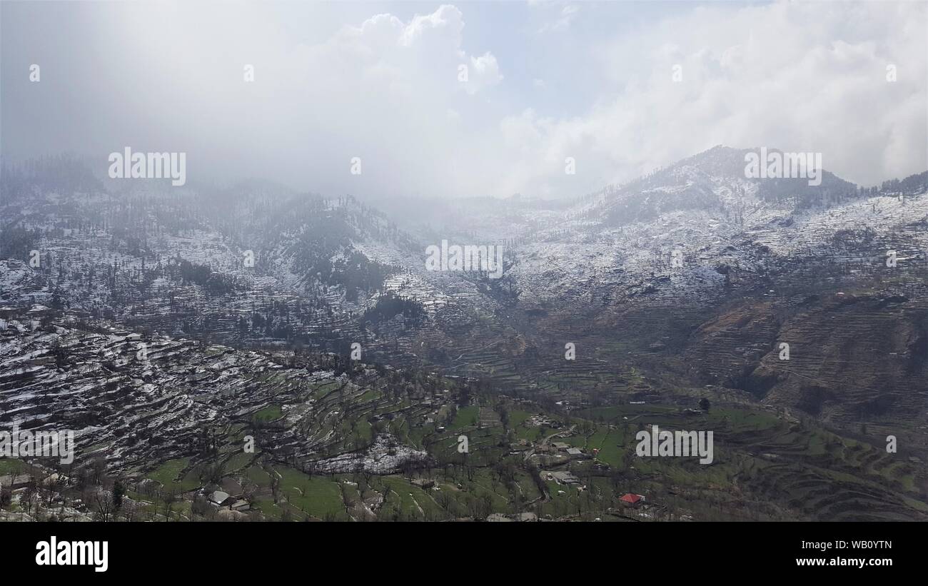 View from Mingora - Malan Jabba Road, Swat Valley, KPK Pakistan Stock Photo
