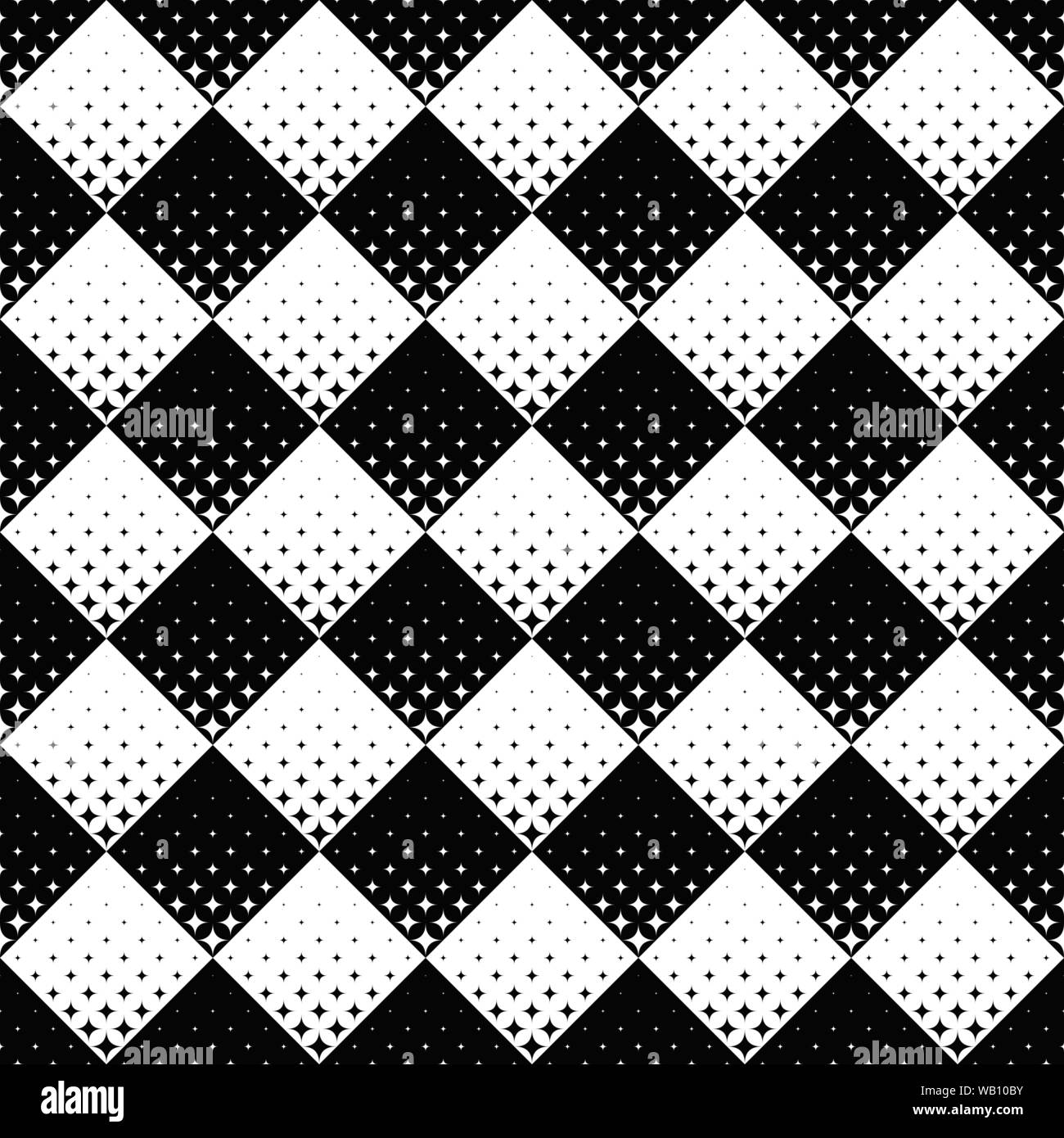 Seamless geometrical star pattern background - monochrome vector ...