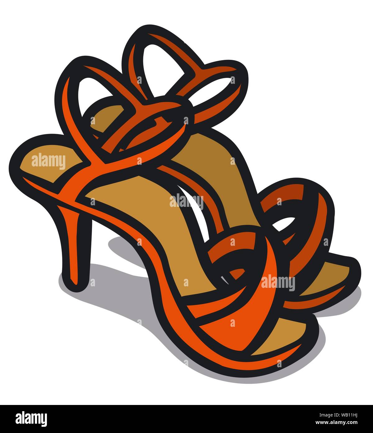 illustration of the orange summer woman's shoes Stock Vector Image ...