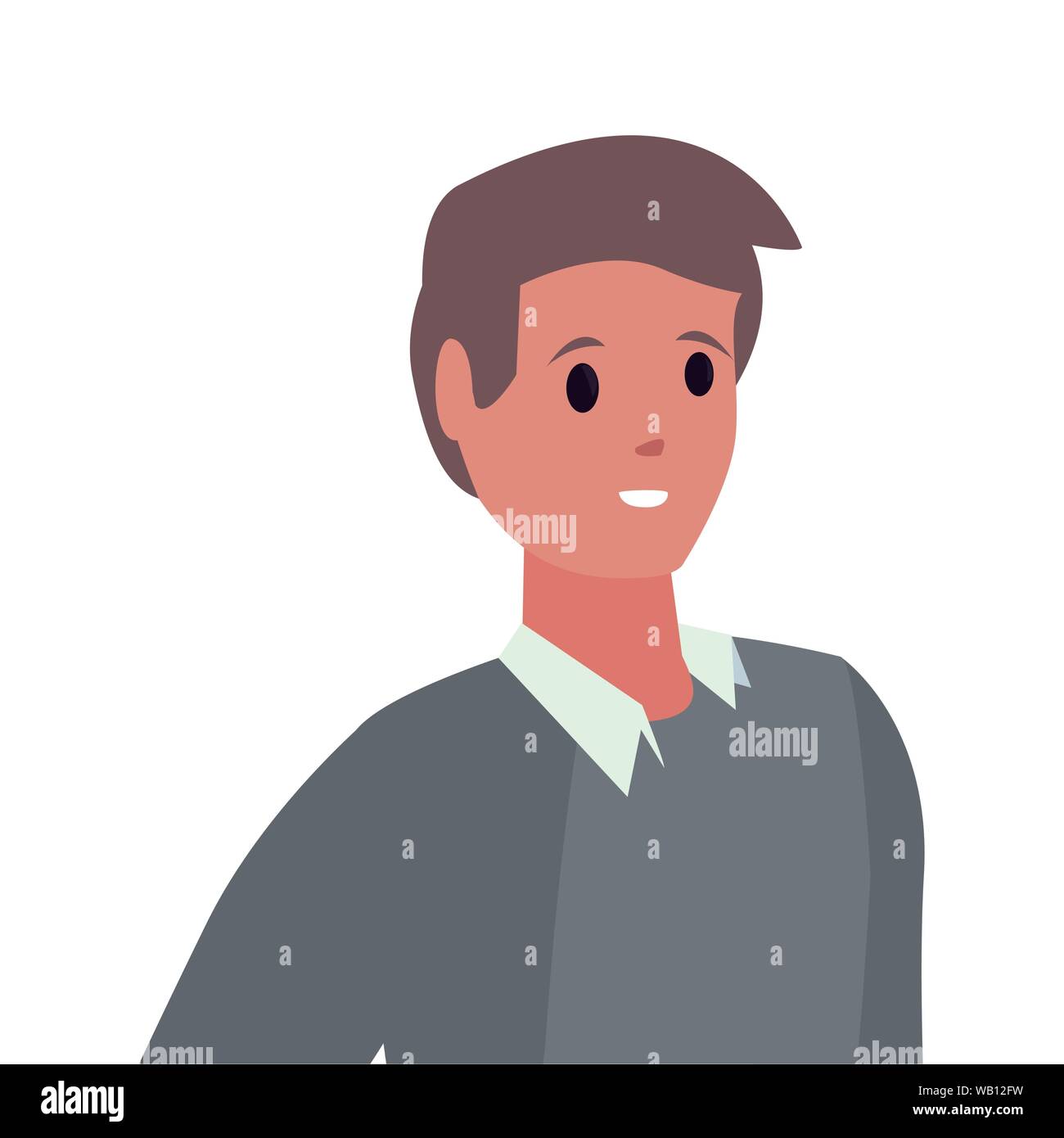 Businessman Portrait Character White Background Vector Illustration