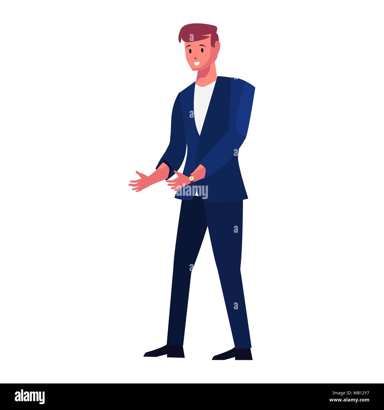 businessman character on white background vector illustration Stock ...