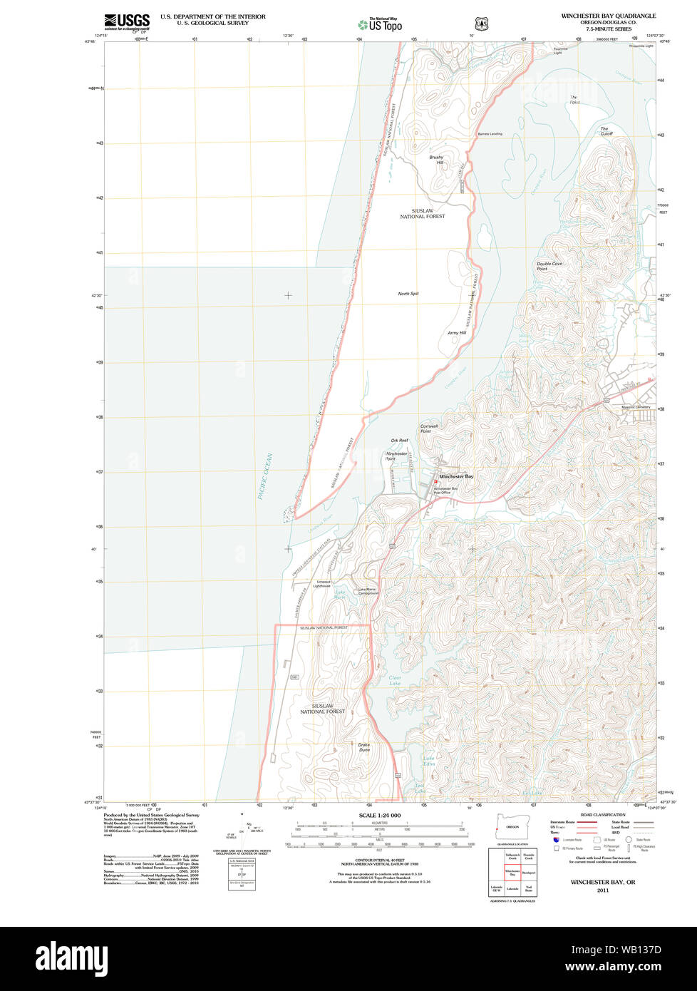 Winchester bay oregon map Cut Out Stock Images & Pictures Alamy