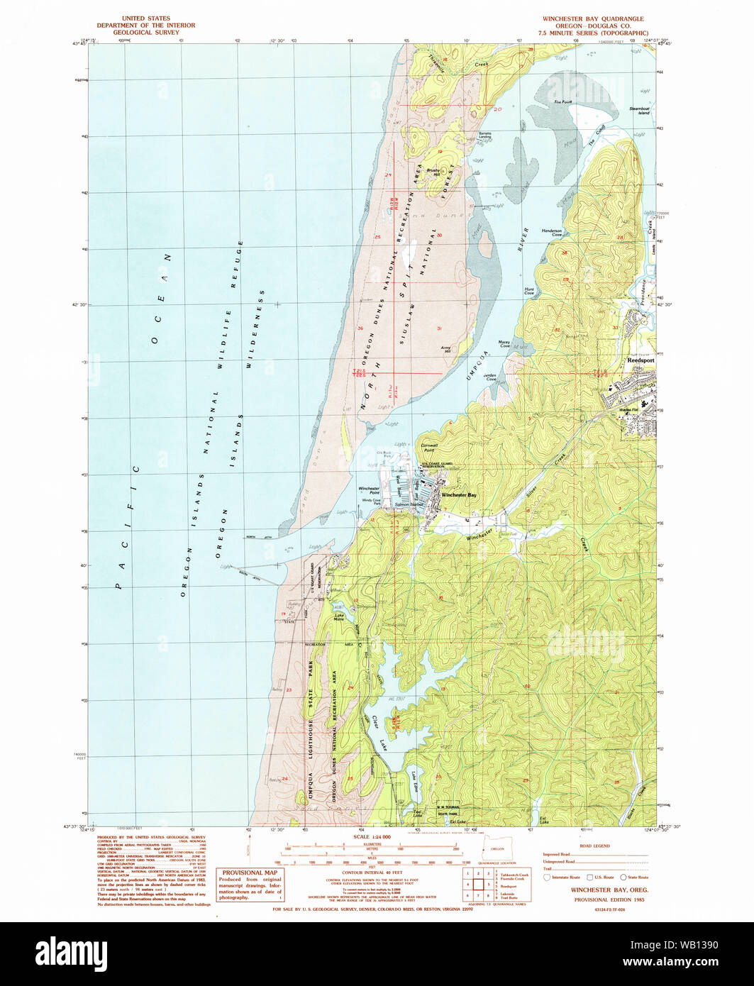 Winchester bay oregon map Cut Out Stock Images & Pictures Alamy