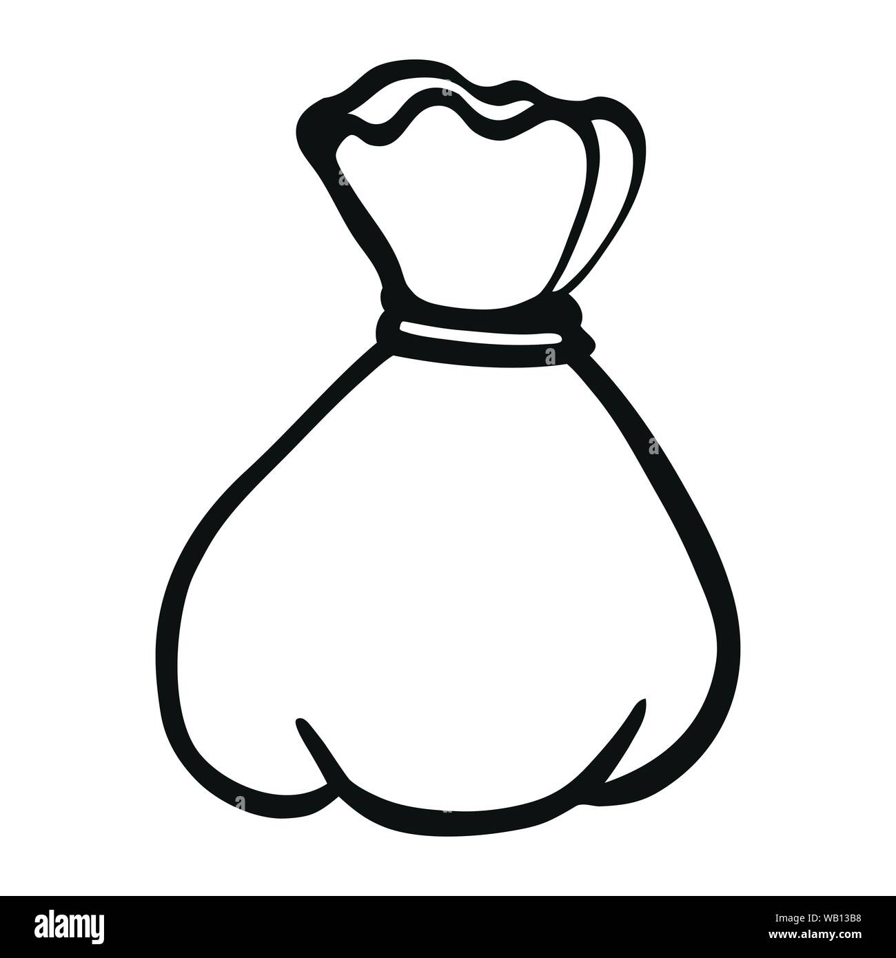 Vector illustration of black and white money bag Stock Vector Image ...