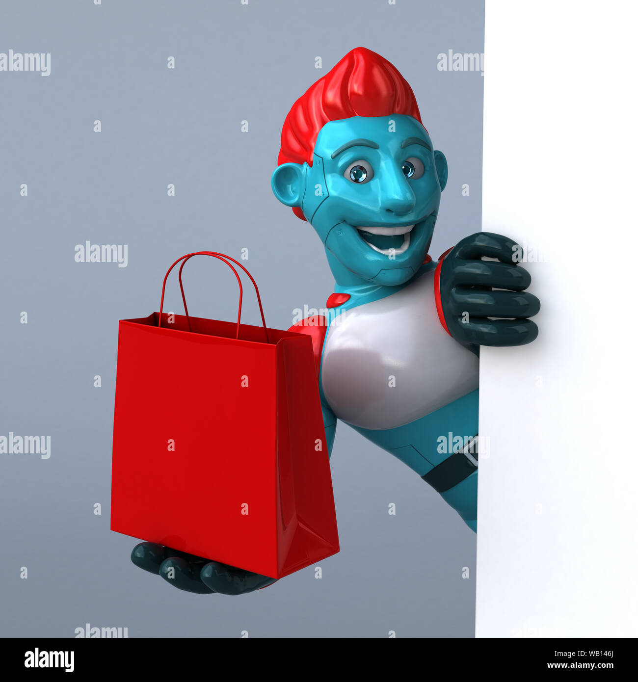 Red Robot - 3D Illustration Stock Photo - Alamy