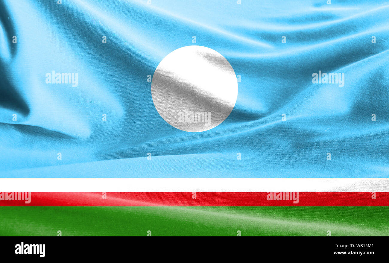 Realistic Flag Of Sakha Republic On The Wavy Surface Of Fabric Stock Photo Alamy