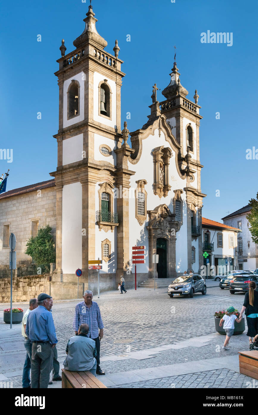 The baroque church of the Misericórdia,  in the center of Guarda, Beira Interior Norte, Northern Portugal. Stock Photo