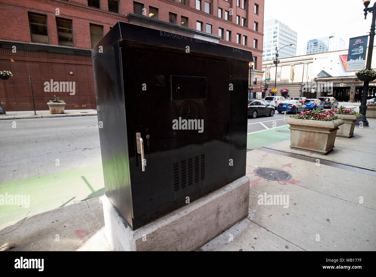 city of chicago traffic control street cabinet access point chicago illinois united states of america Stock Photo