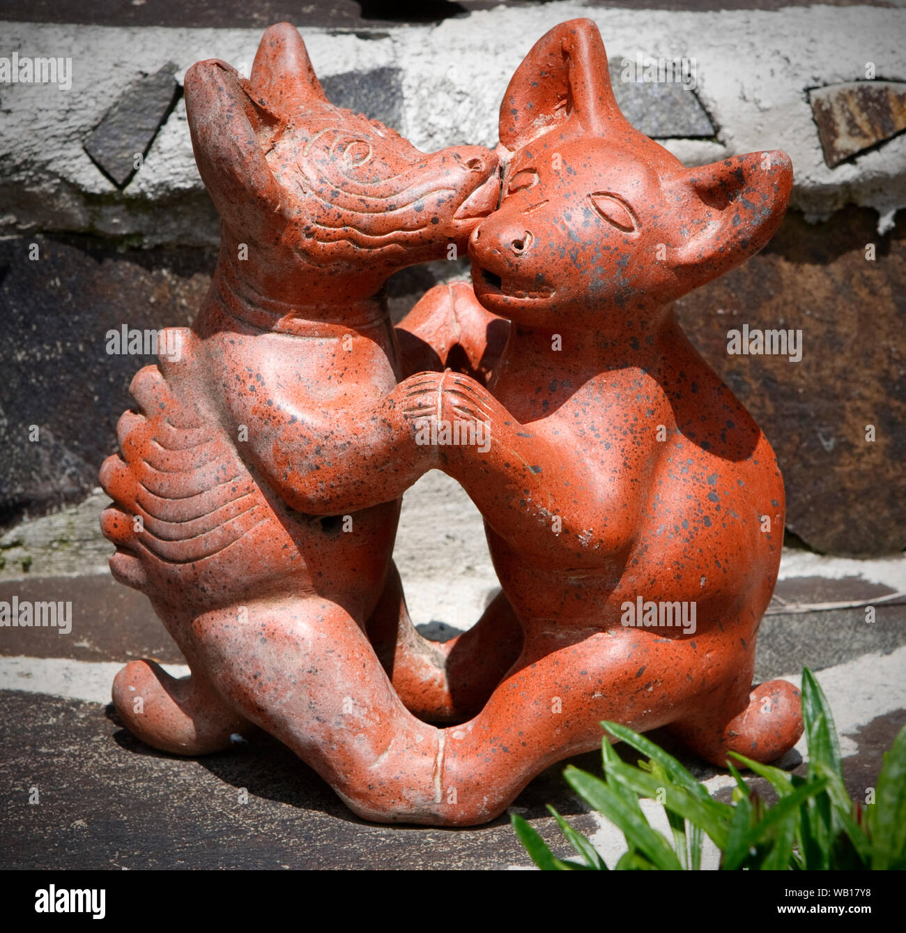 Garden ceramic ornaments or landscaping decorations Stock Photo