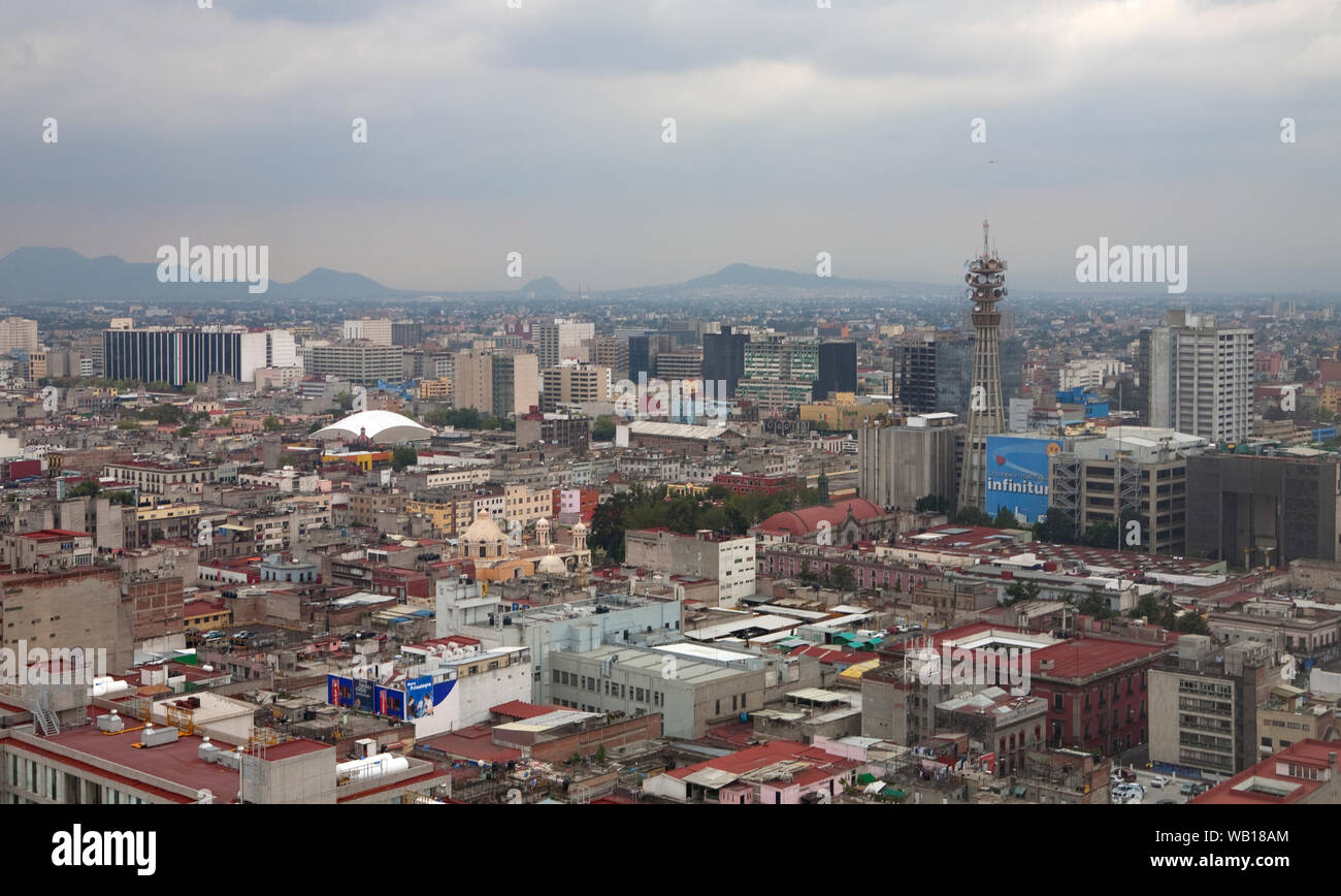 A Bird's Eye View of the Urban Sprawl of Mexico City Stock Photo