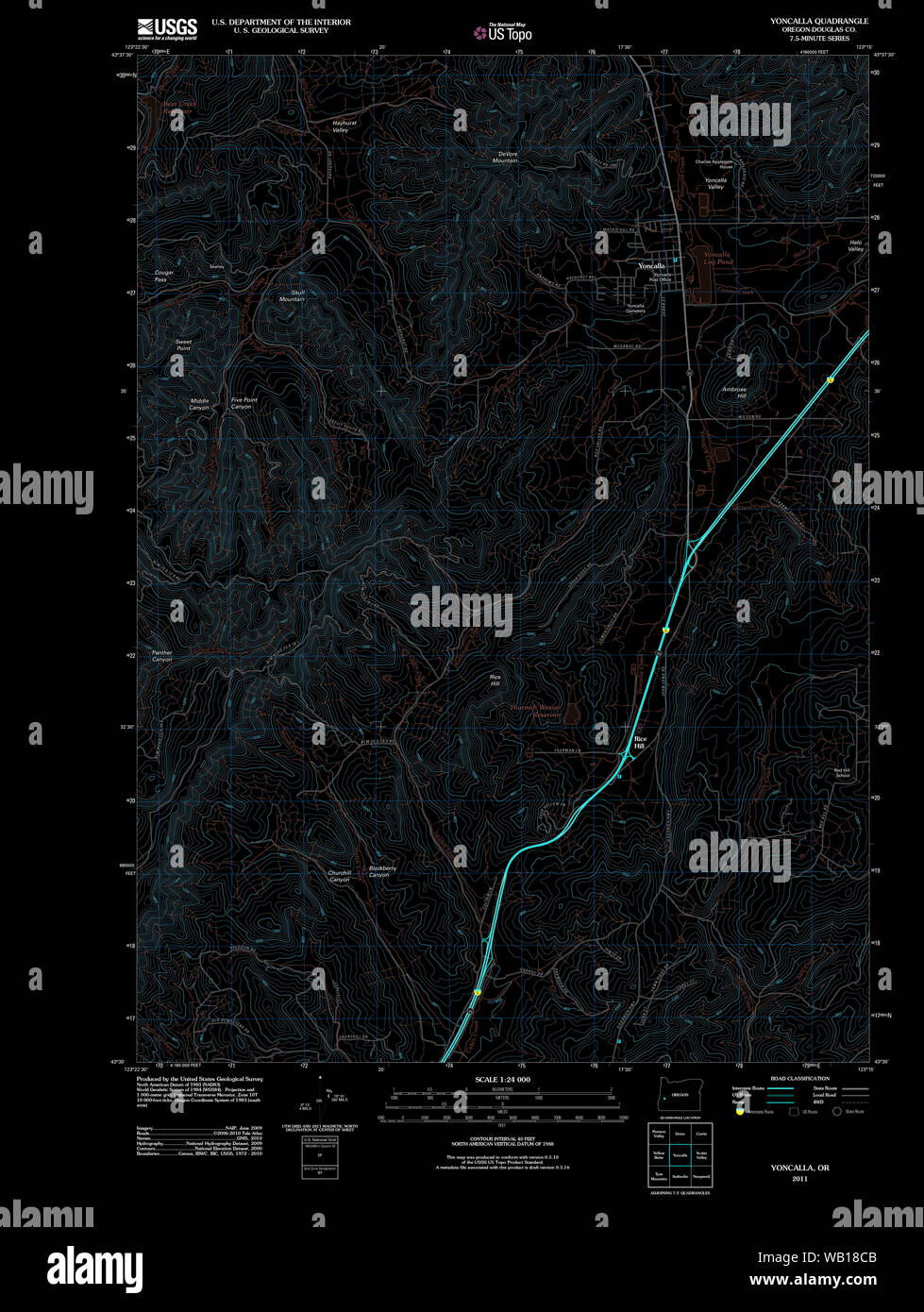 Map of yoncalla oregon hires stock photography and images Alamy