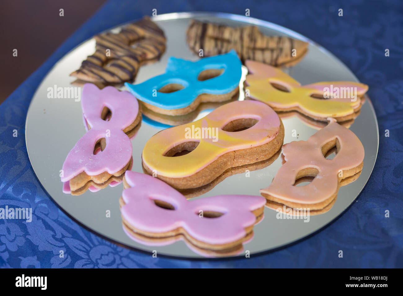 Carnival Mask Cookies Covered with Coloured icing Stock Photo Alamy