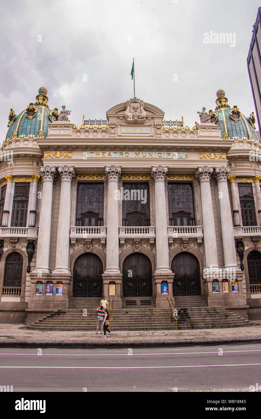 Municipal Theater of Rio de Janeiro, Rio de Janeiro, Brazil Stock Photo