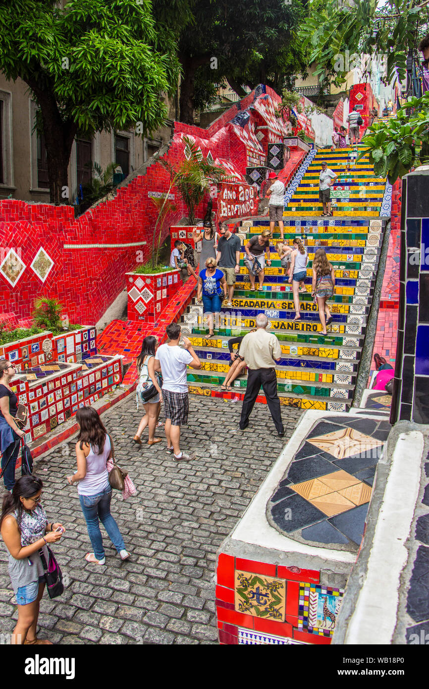Steps of the Convent of Santa Teresa, Rio de Janeiro, Brazil Stock Photo Alamy