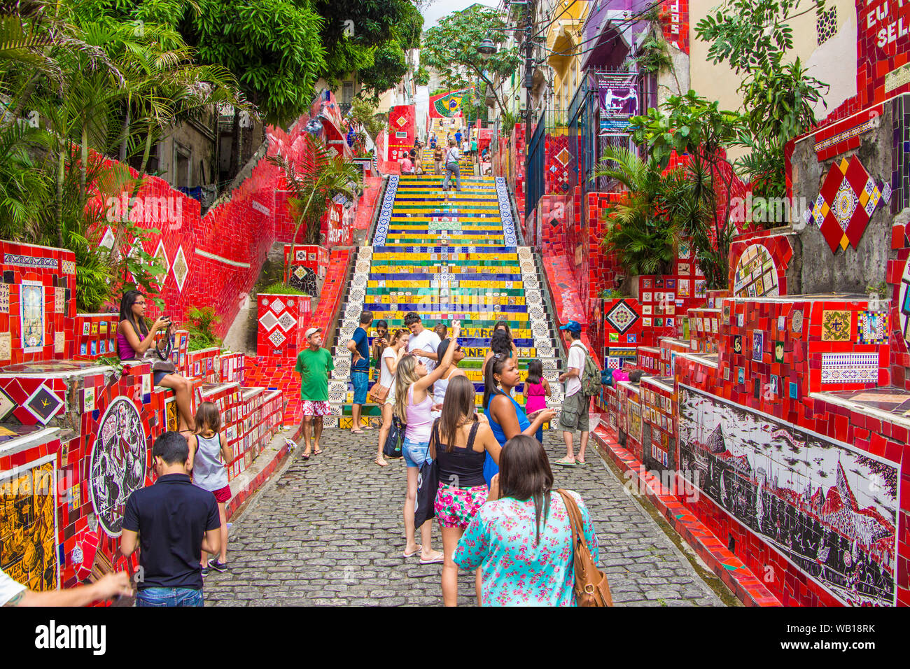 Staircase detail in the Convent of Santa Teresa, Rio de Janeiro, Brazil Stock Photo