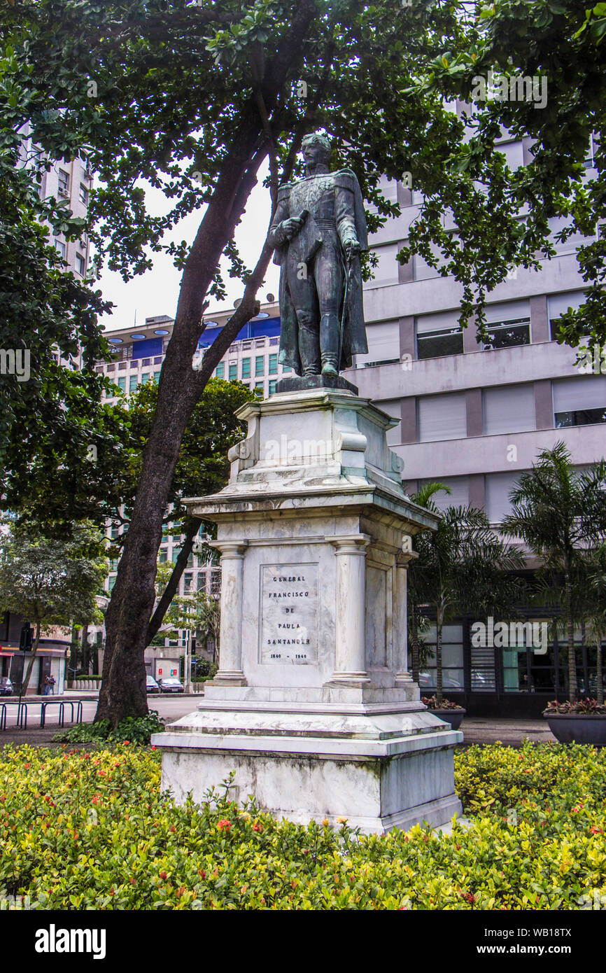 Statue of Francisco de Paula Santander, Rio de Janeiro, Brazil Stock