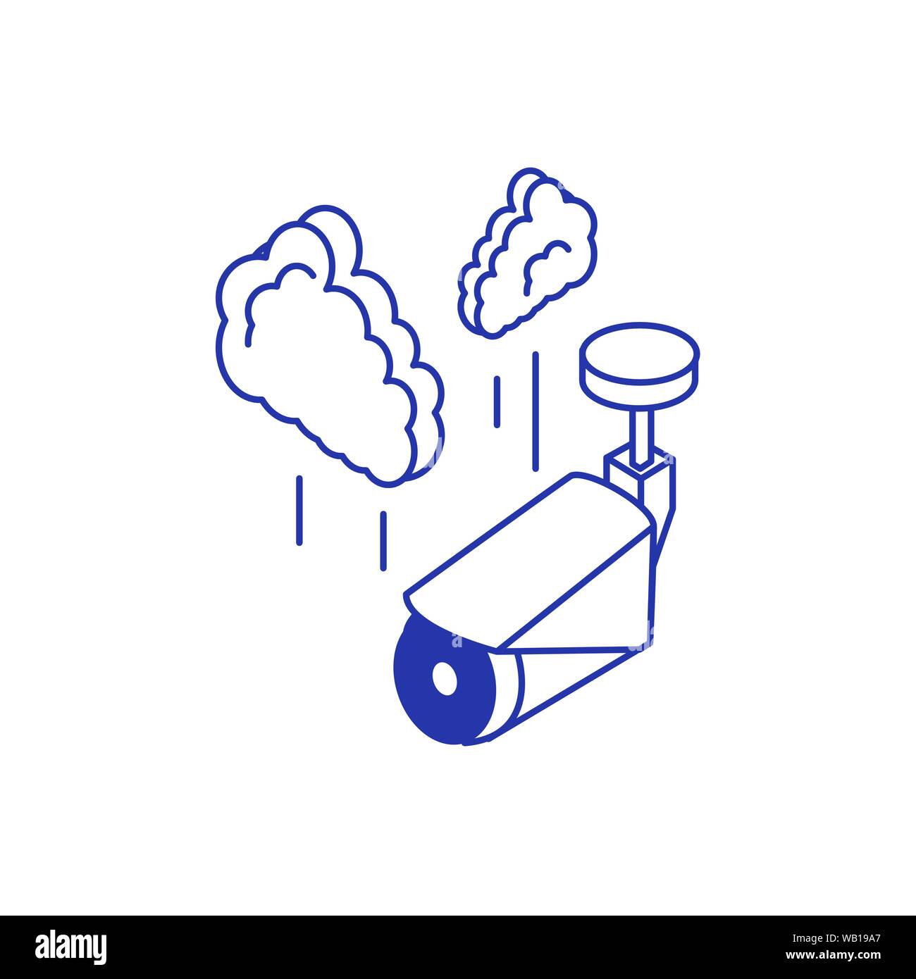 video camera device with clouds computing vector illustration design Stock Vector