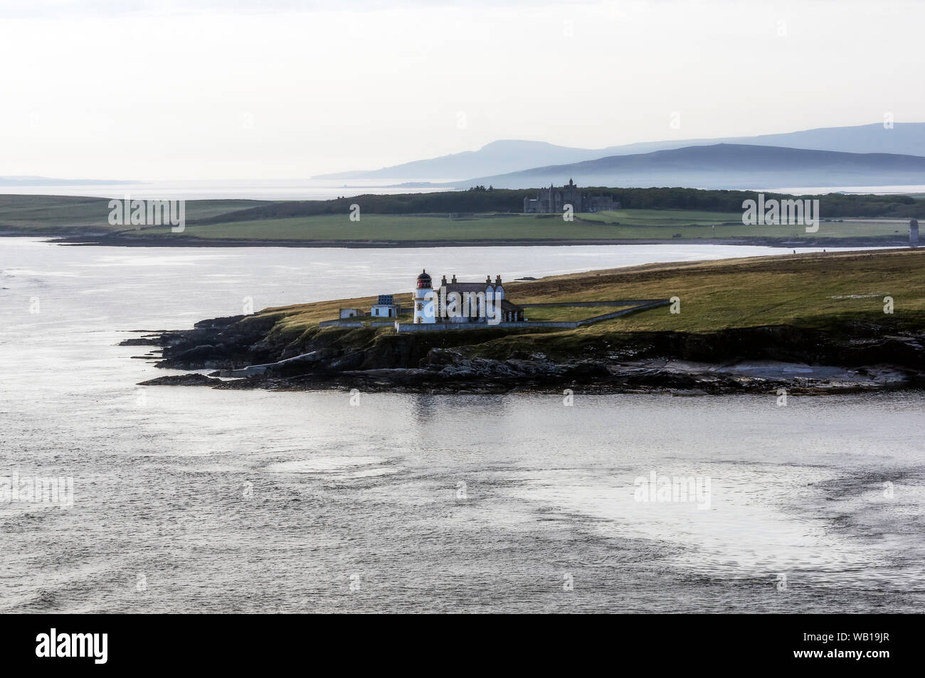 Great Britain, Scotland, Orkney Islands, Shapinsay, Light house Heliar Holm Stock Photo