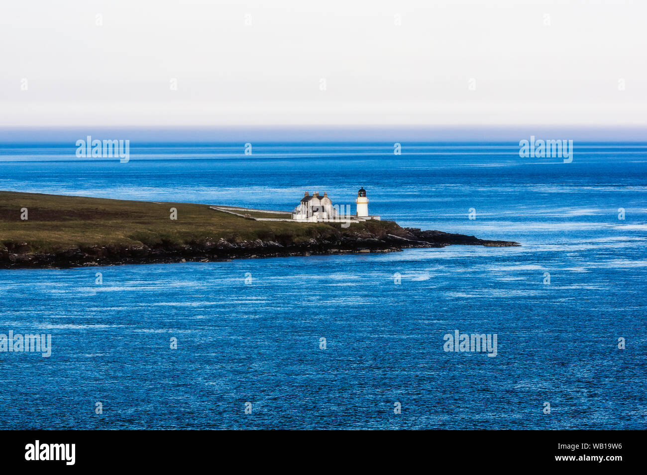 Great Britain, Scotland, Orkney Islands, Shapinsay, Light house Heliar Holm Stock Photo