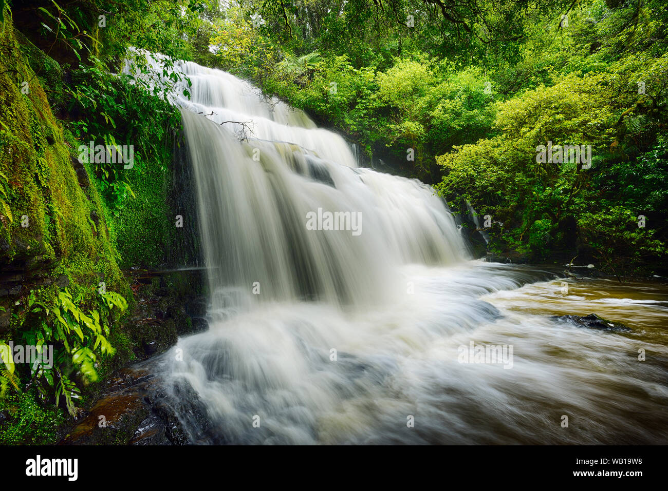 New Zealand, South Island, Matai Falls at Catlins Forest Park Stock Photo