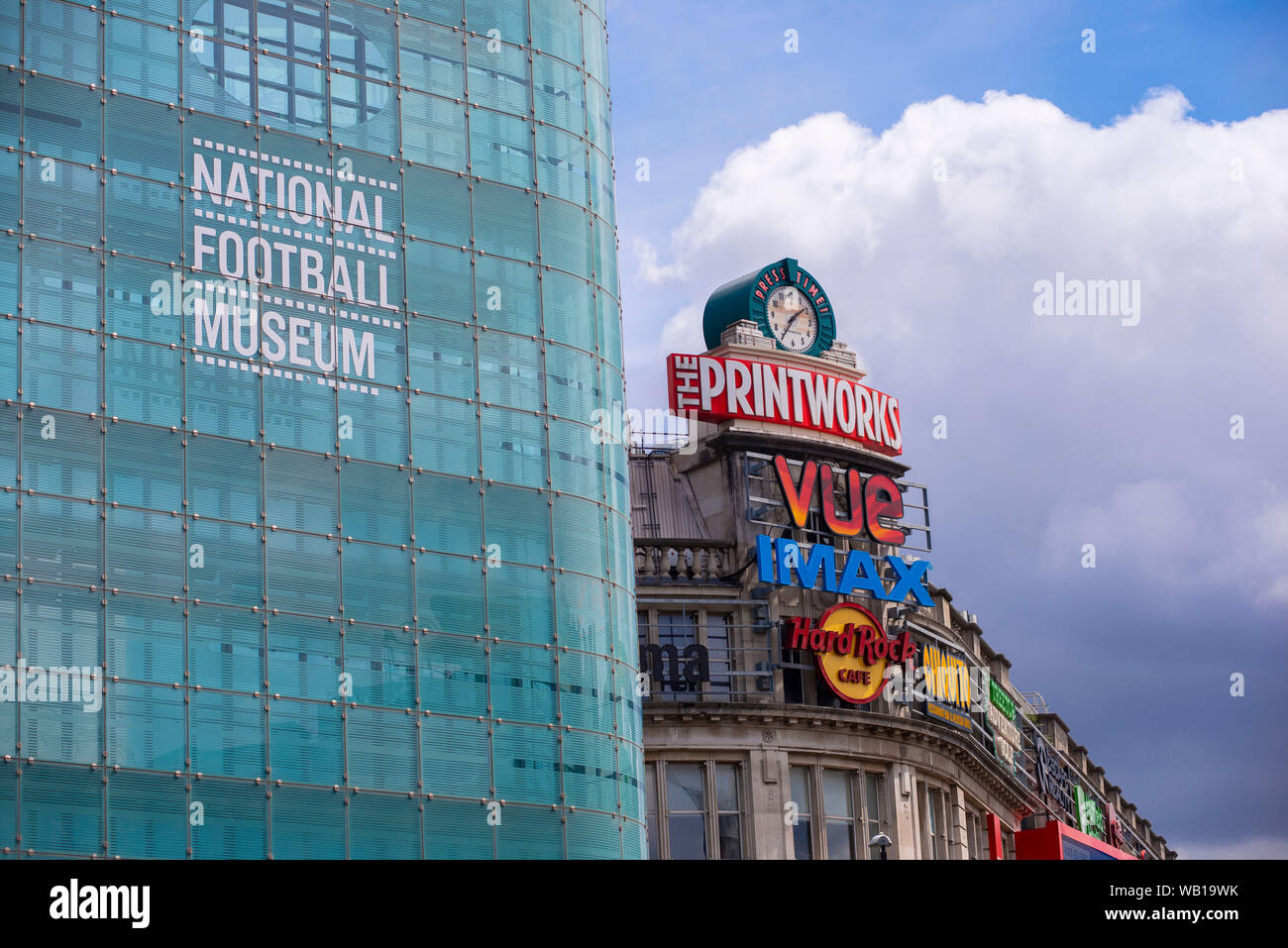 National Football Museum and The Printworks, Manchester, UK. Stock Photo