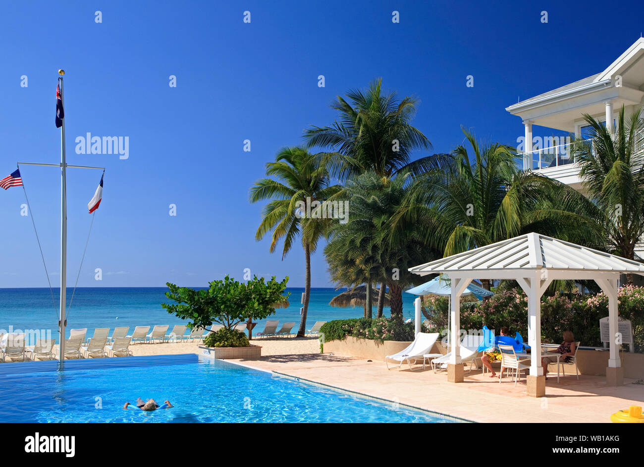 Luxury Beach Resort in the beautiful Caribbean. Stock Photo