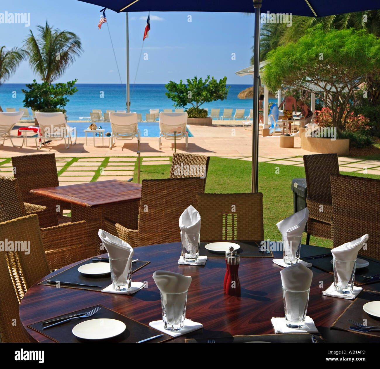 Luxury Beach Resort in the beautiful Caribbean. Stock Photo