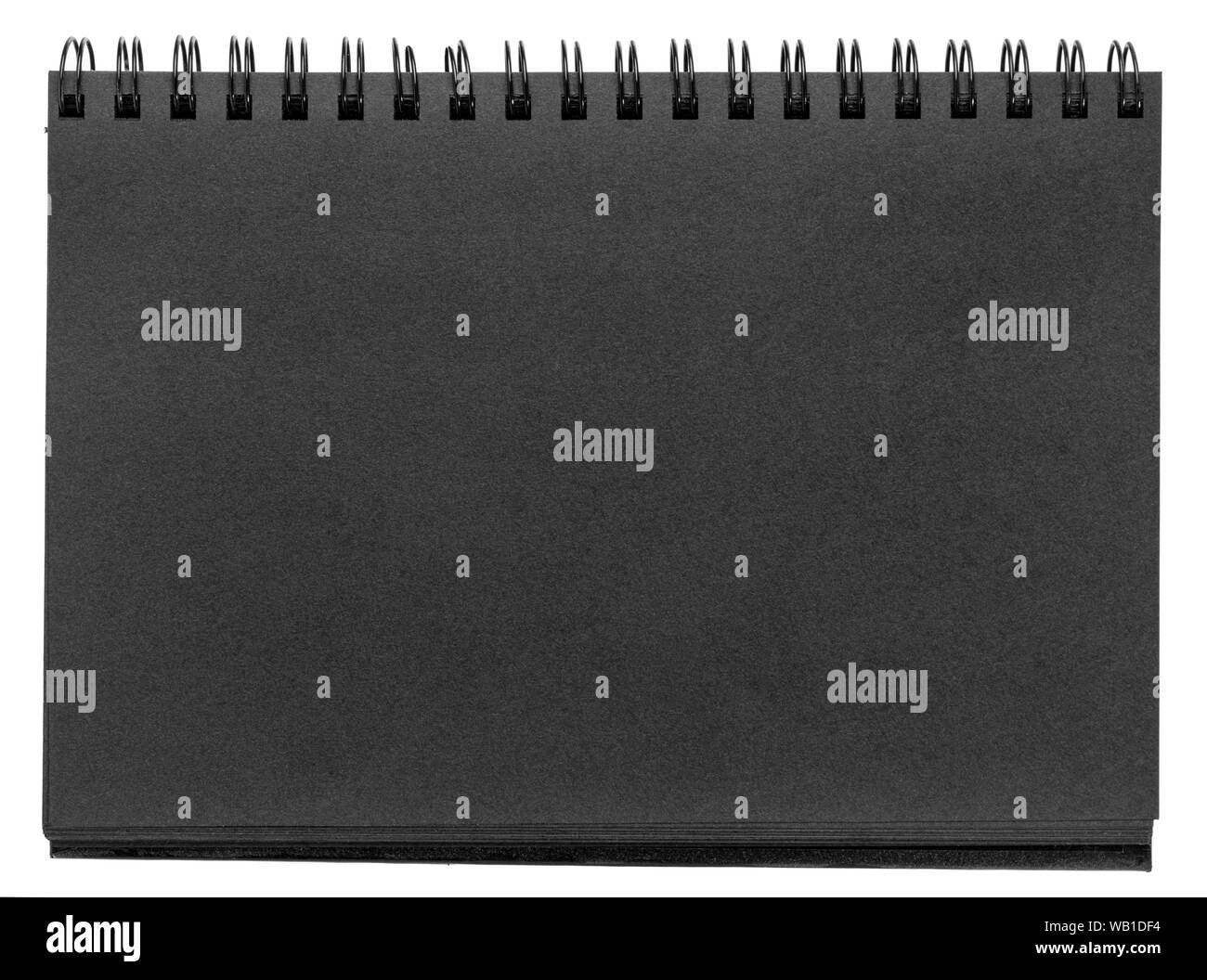 black paper spiral sketchbook for drawing or painting isolated on white