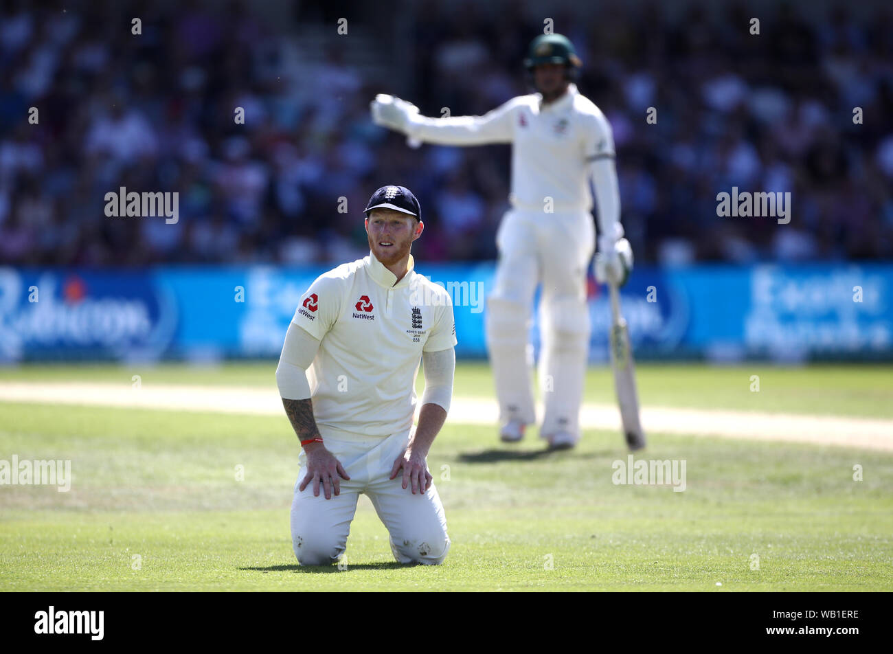 England's Ben Stokes during day two of the third Ashes Test match at Headingley, Leeds. Stock Photo