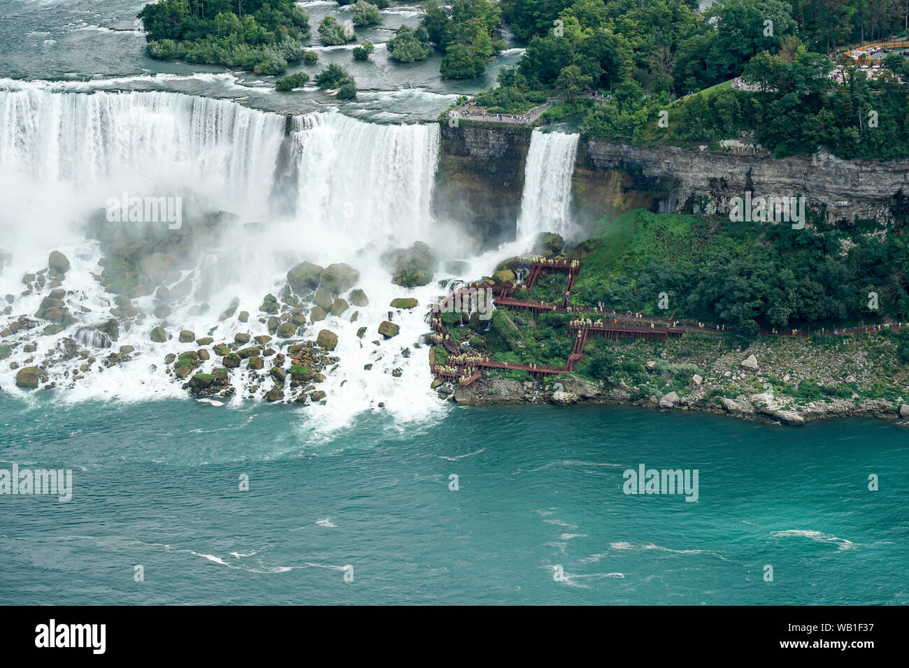 Niagara Falls in the summer with downtown fun street and hotel and Casio, Stock Photo