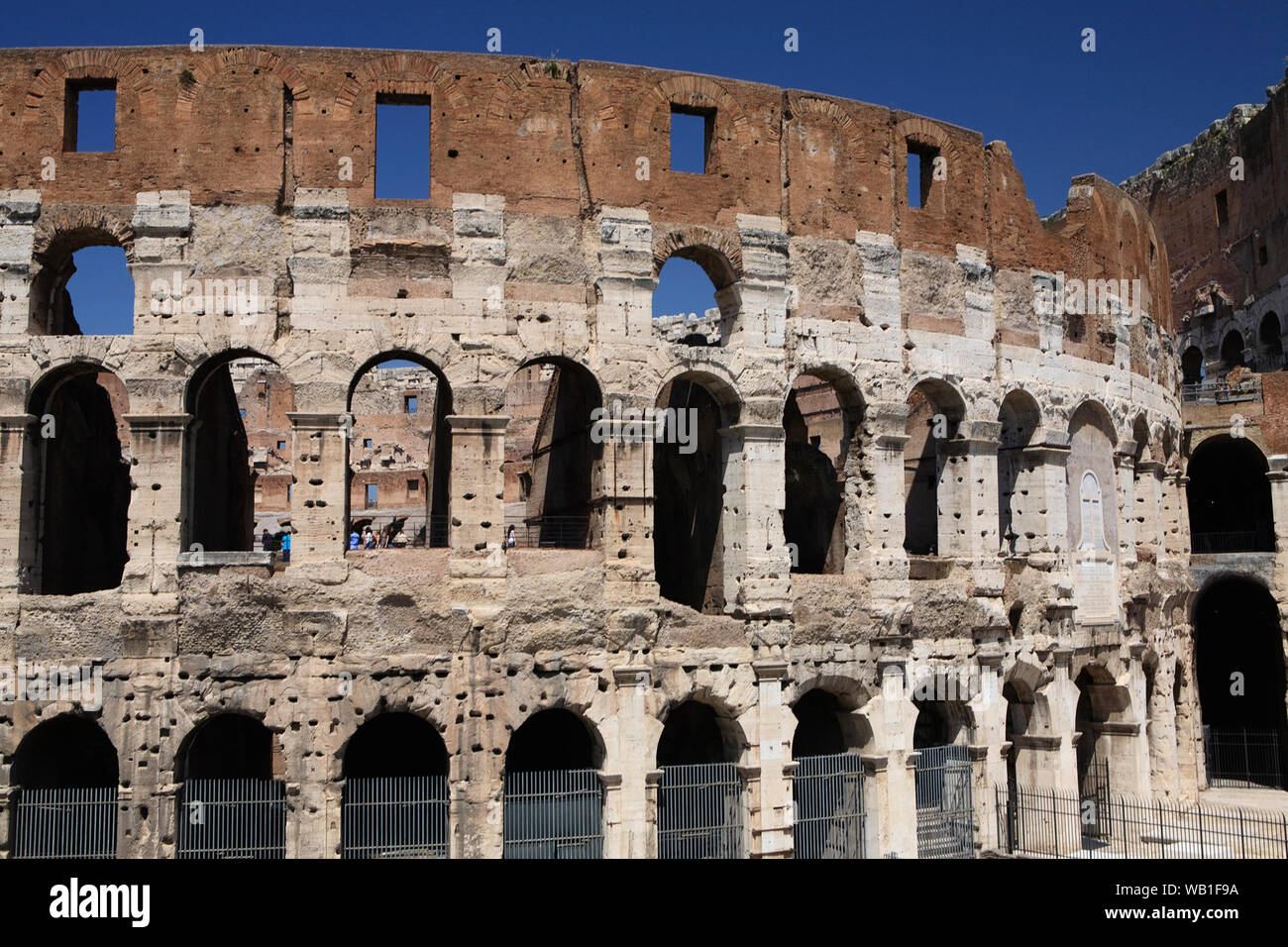 The magnificent Colisseum, ancient amphitheatre of the Roman Empire. Stock Photo