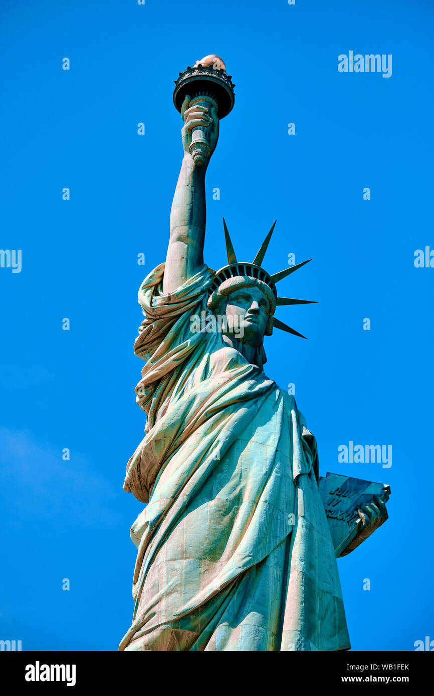 Colourful Image of the Statue of Liberty, Liberty Island, Manhattan, New York, USA Stock Photo