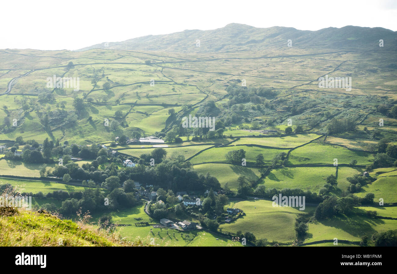 Troutbeck in evening light Stock Photo