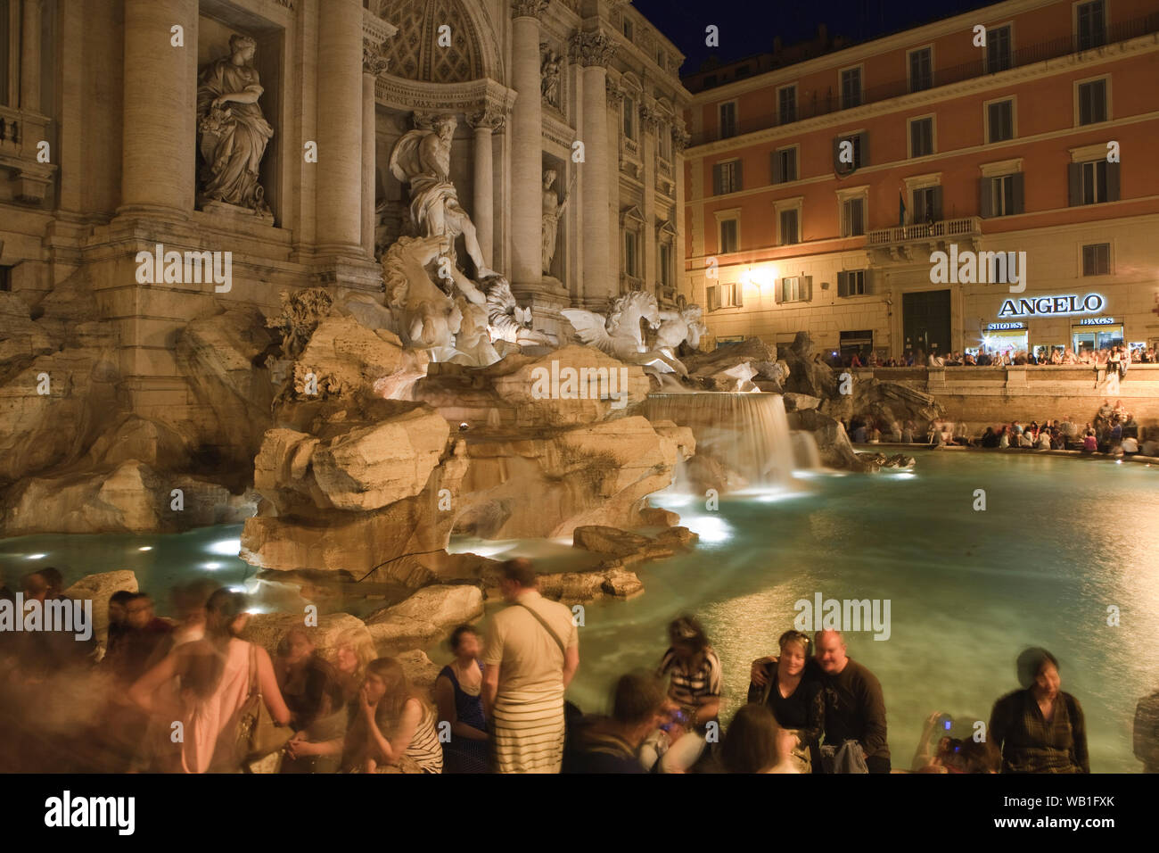 The Trevi Fountain, Rome at night Stock Photo