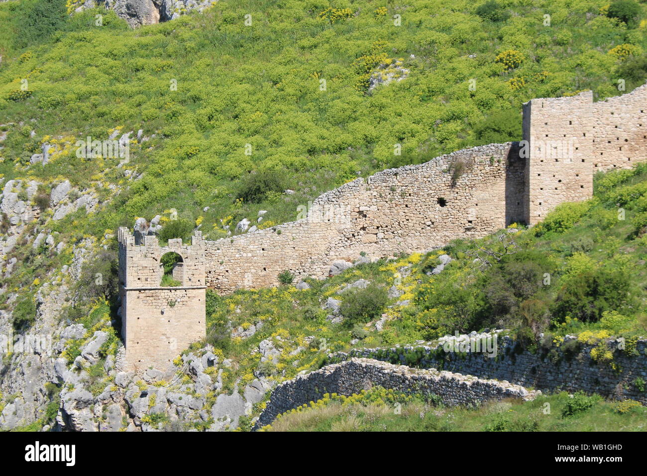 castle Ruins in Greece Stock Photo - Alamy