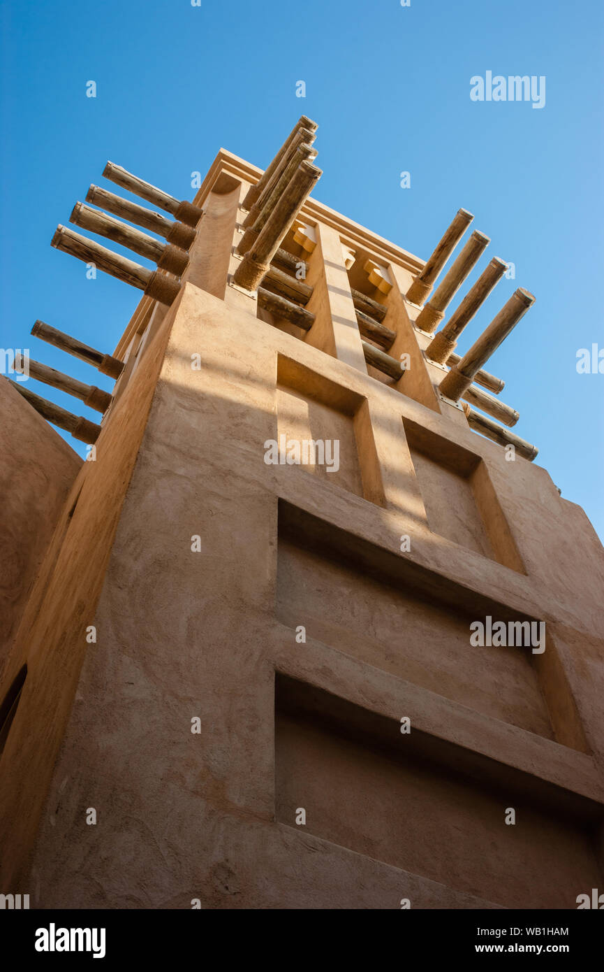 Wind towers - the traditional Arabic architecture Stock Photo