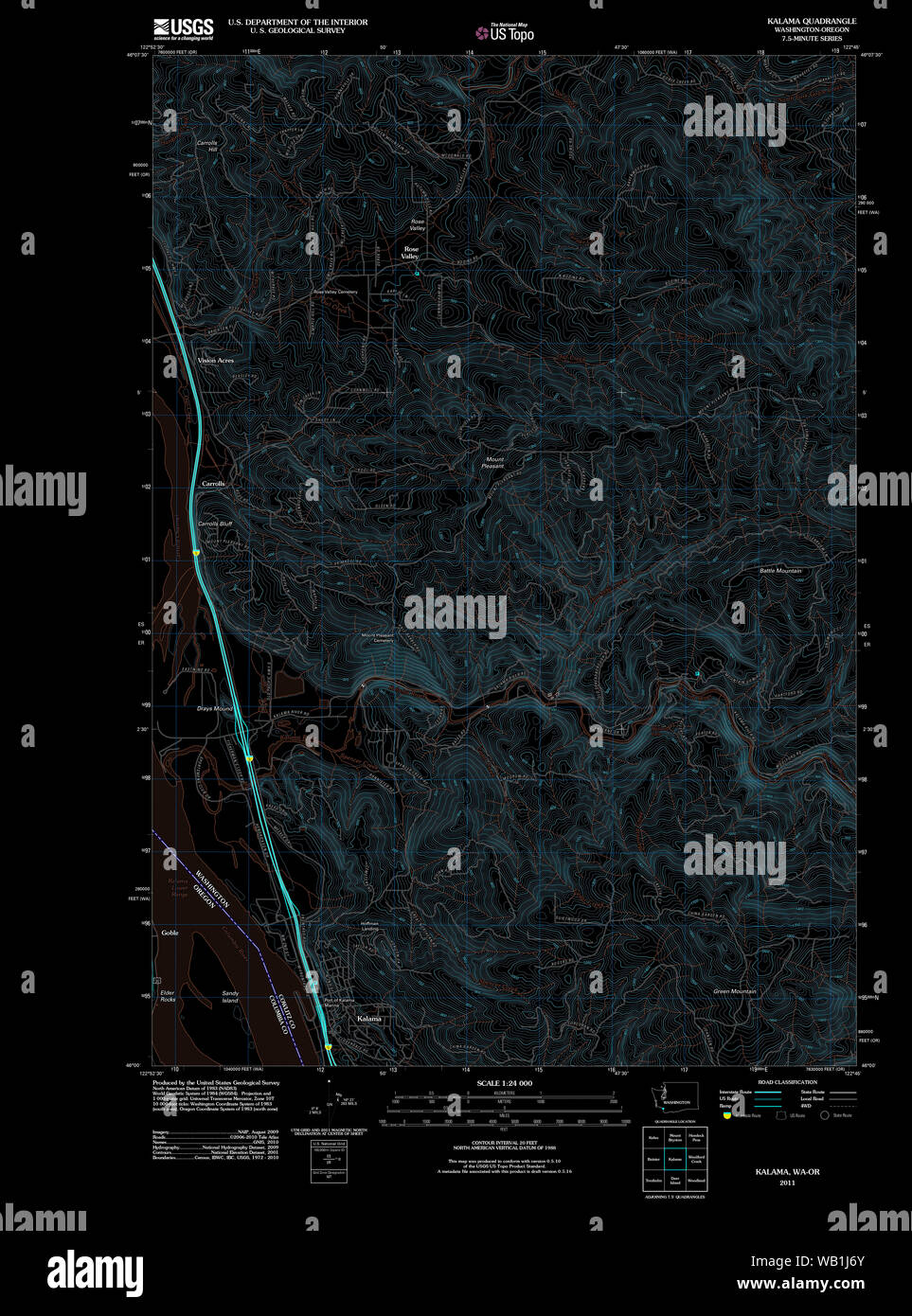 Kalama washington map hires stock photography and images Alamy