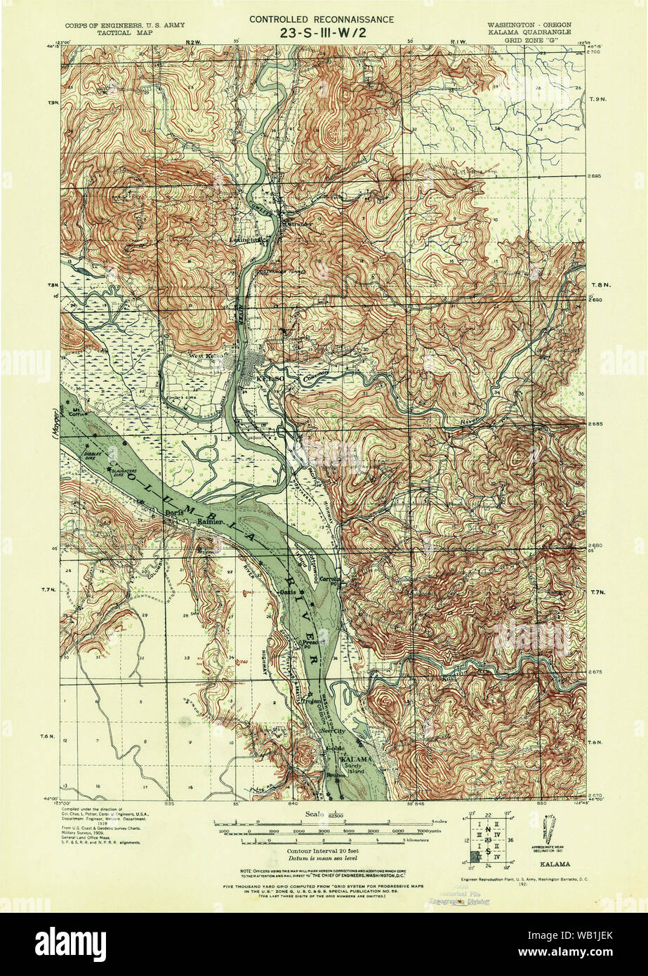Kalama washington map hi-res stock photography and images - Alamy