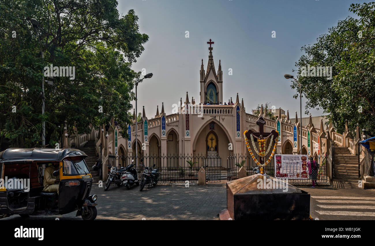 05—Nov-2016-Mount Mary Church; Basilica of Our Lady of the Mount-Bandra Mumbai Maharashtra INDIA Stock Photo