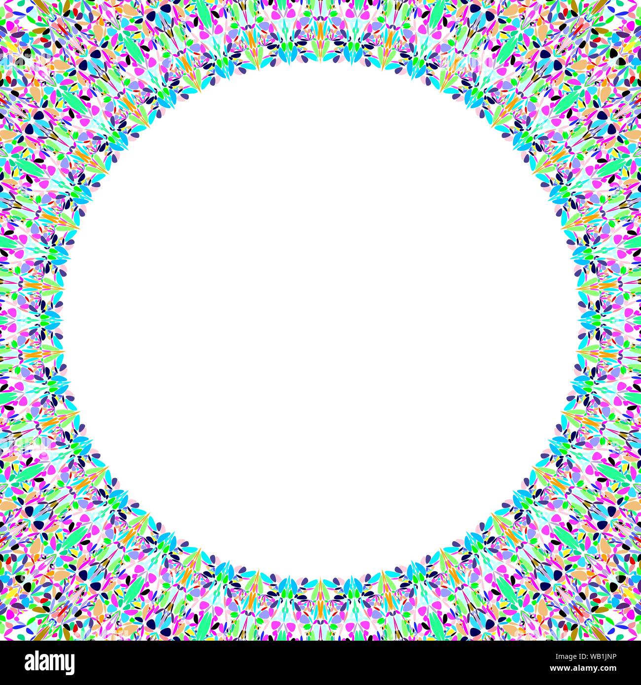 Round floral frame design - abstract vector border graphic element ...