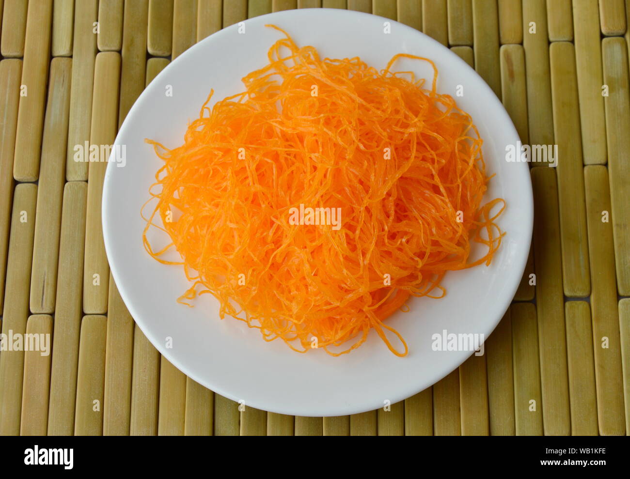 golden egg threads Portuguese food applied to Thai sweetmeat Stock