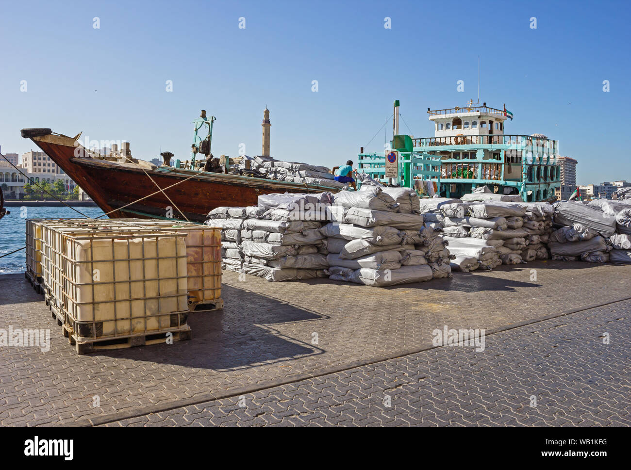 Loading Ship Ramp Uae Loading a ship in Port Said in Dubai, UAE Stock Photo - Alamy