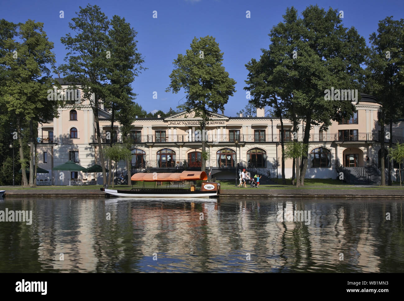 Palace on the water Falkowski in Augustow. Poland Stock Photo
