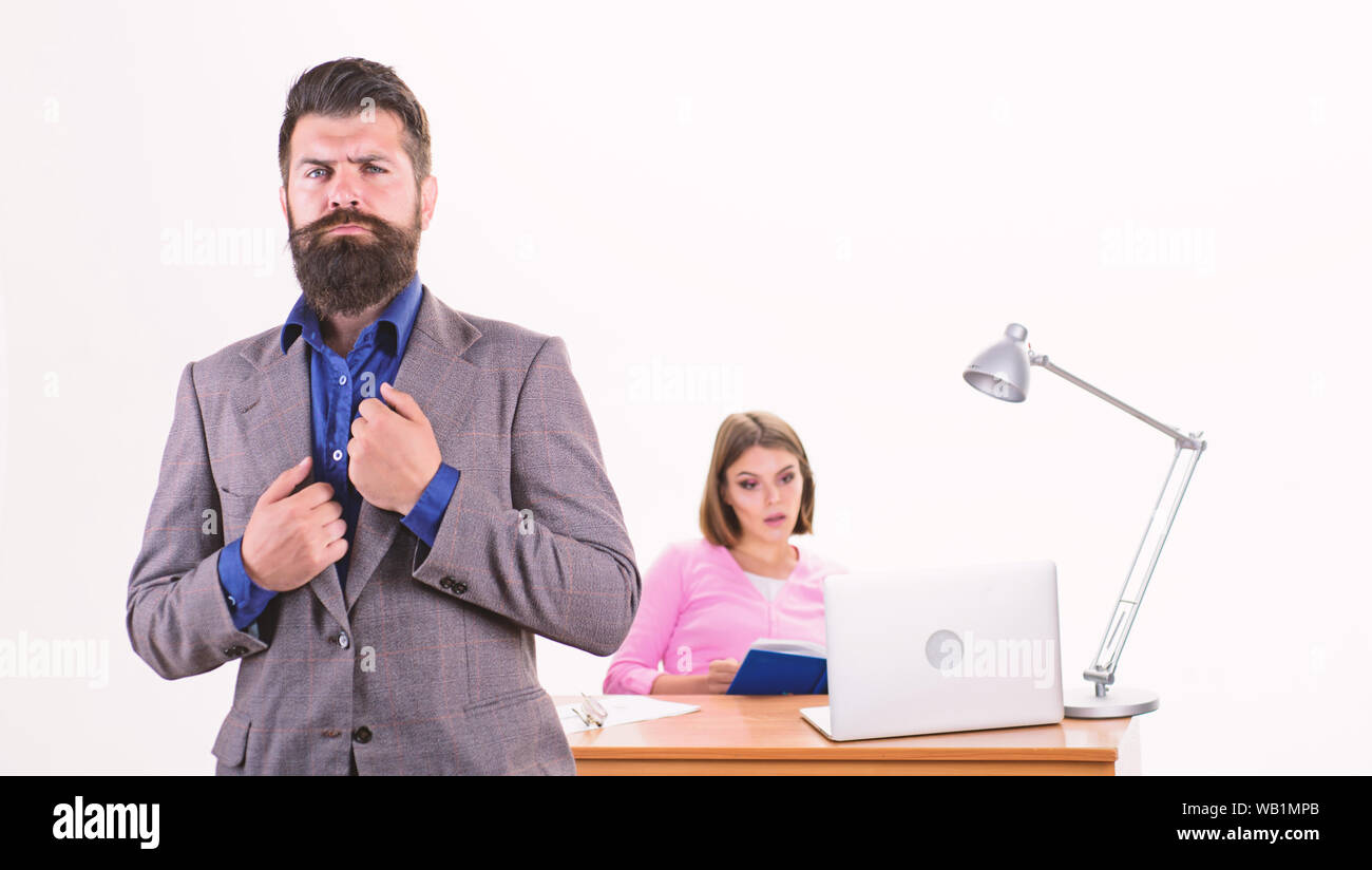 Man Candidate Pass Interview Welcome New Team Member Recruiter