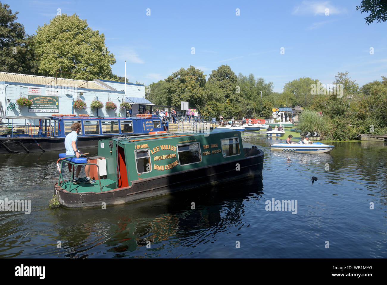 Lee Valley Boat Centre Broxbourne Hertfordshire, With hot wether expected for the August Bank