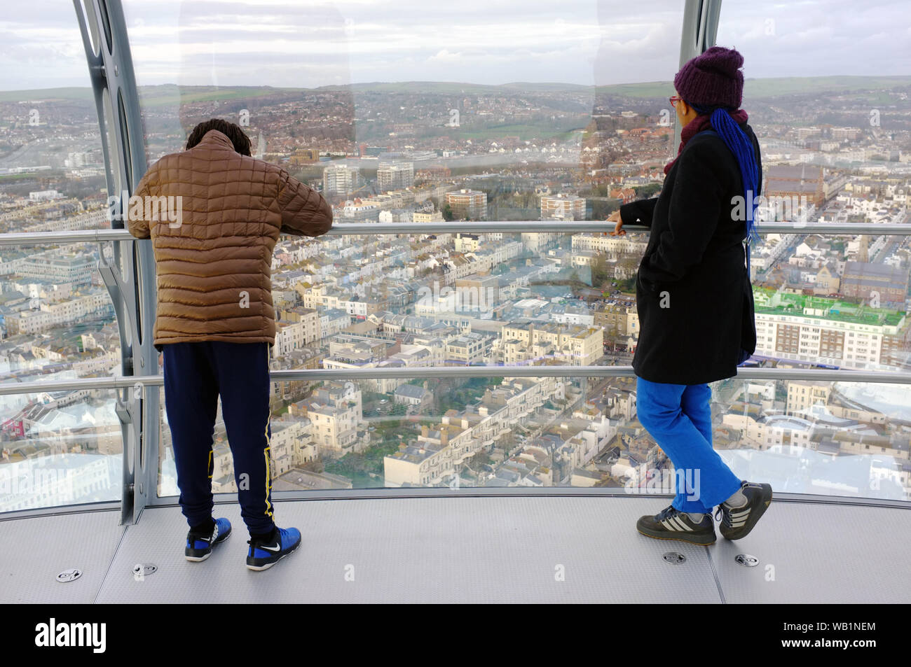 The observation area of the Brighton i360 tourist attraction. Stock Photo